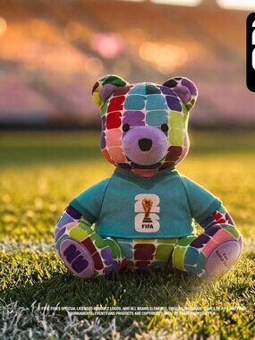 Jazwares FIFA World Cup 2026 10-Inch Colorful Bear Plush - Official 2026